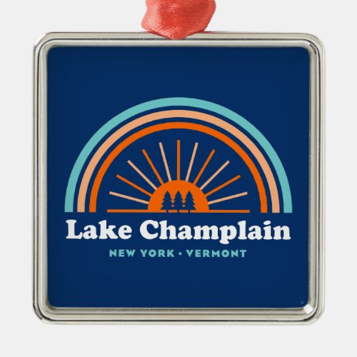 Lake Champlain New York Vermont Rainbow Metal Ornament