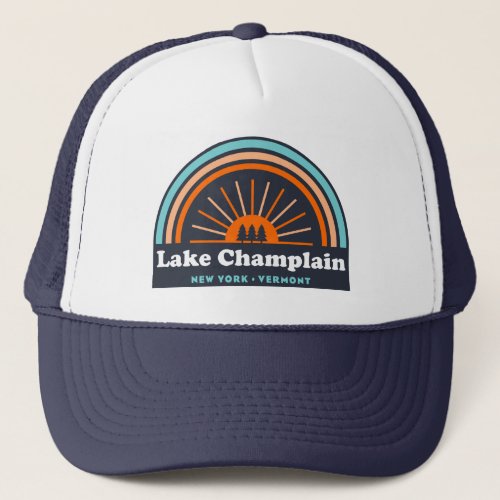 Lake Champlain New York Vermont Rainbow Trucker Hat