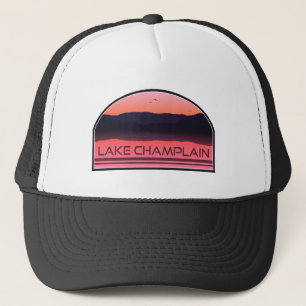Lake Champlain New York Vermont Red Sunrise Trucker Hat