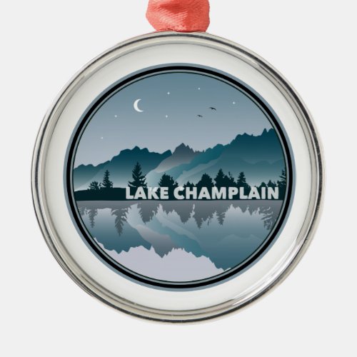 Lake Champlain New York Vermont Reflection Metal Ornament