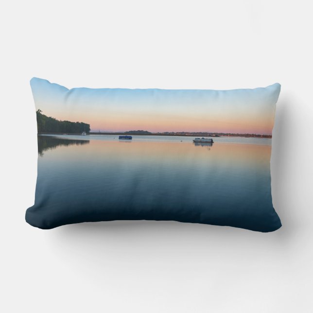 lake champlain sunrise in saint albans bay lumbar pillow (Front)