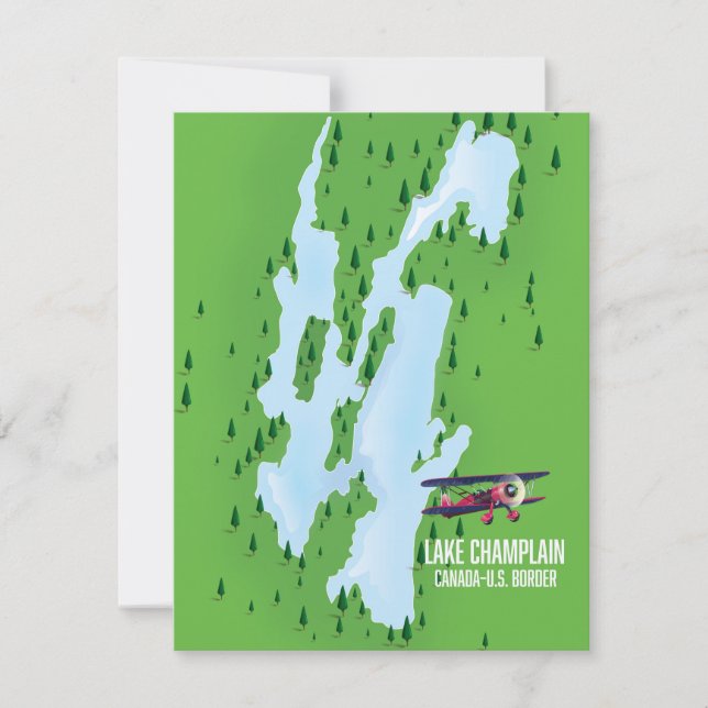 Lake Champlain USA Canada Map poster (Front)