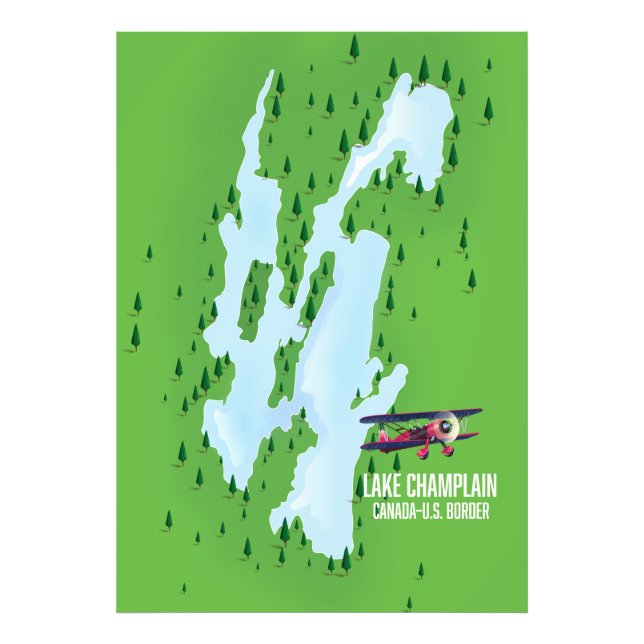 Lake Champlain USA Canada Map poster (Front)