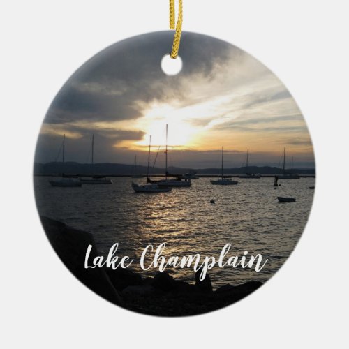 Lake Champlain Vermont at Sunset Ornament