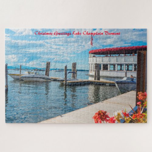 Lake Champlain  Vermont Christmas Greetings Jigsaw Puzzle