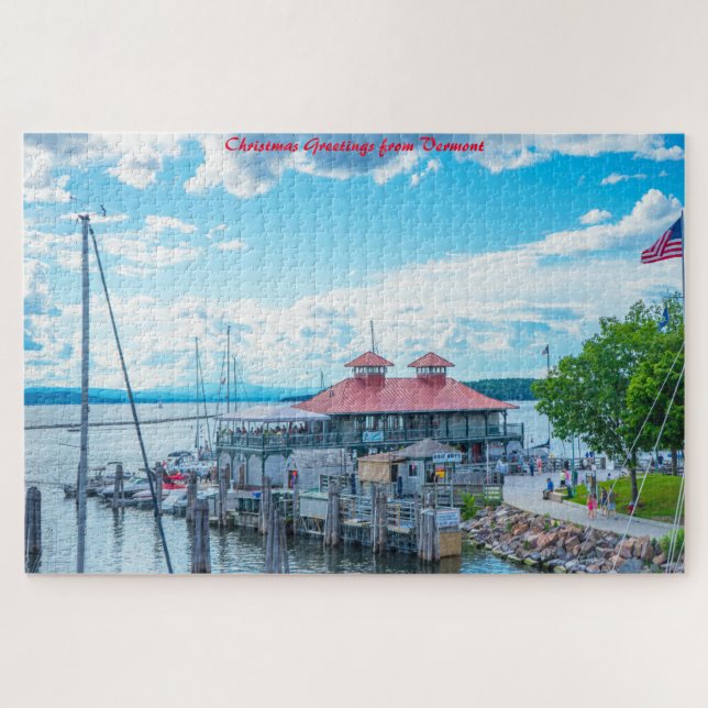 Lake Champlain  Vermont.Christmas Greetings Jigsaw Puzzle (Horizontal)