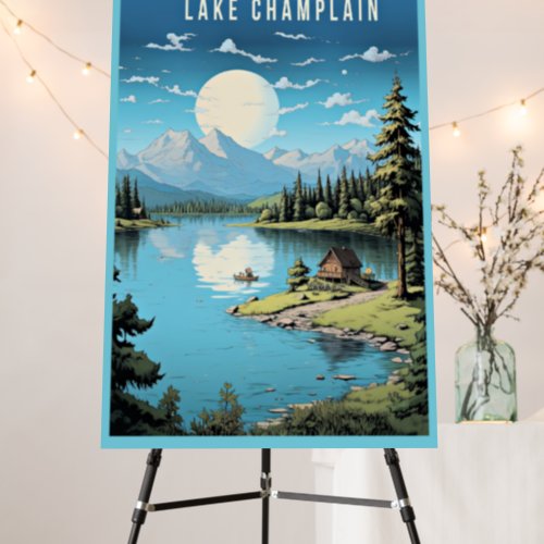 Lake Champlain Vermont illustration Foam Board