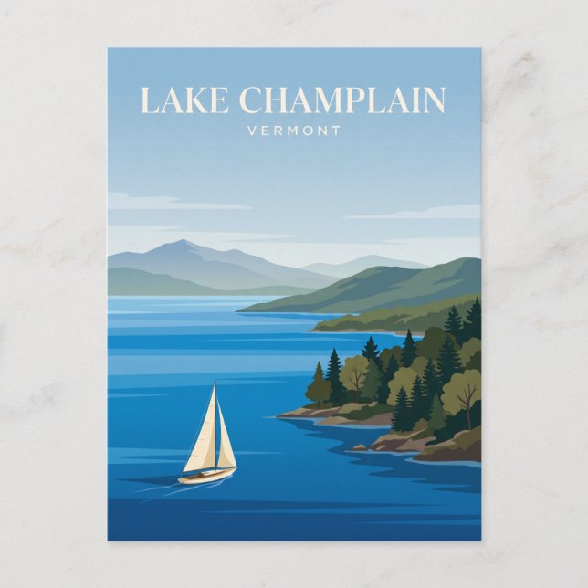 Lake Champlain Vermont Postcard (Front)