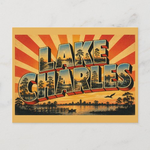 Lake Charles Louisiana Cypress Swamp Pine Forest Postcard