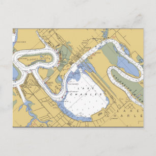 Lake Charles, Louisiana Harbor Chart Postcard