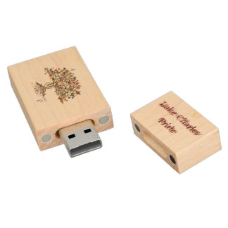 Lake Charles Pride Tree 8GB wooden USB Wood USB Flash Drive