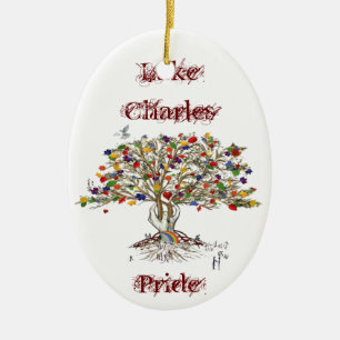 Lake Charles Pride Tree Ceramic Ornament