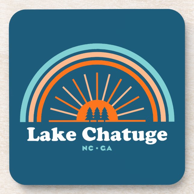 Lake Chatuge North Carolina Georgia Rainbow Beverage Coaster (Front)