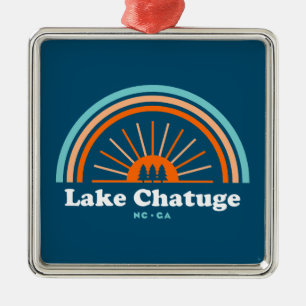 Lake Chatuge North Carolina Georgia Rainbow Metal Ornament