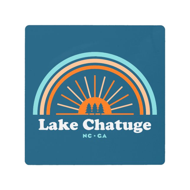 Lake Chatuge North Carolina Georgia Rainbow Metal Print (Front)