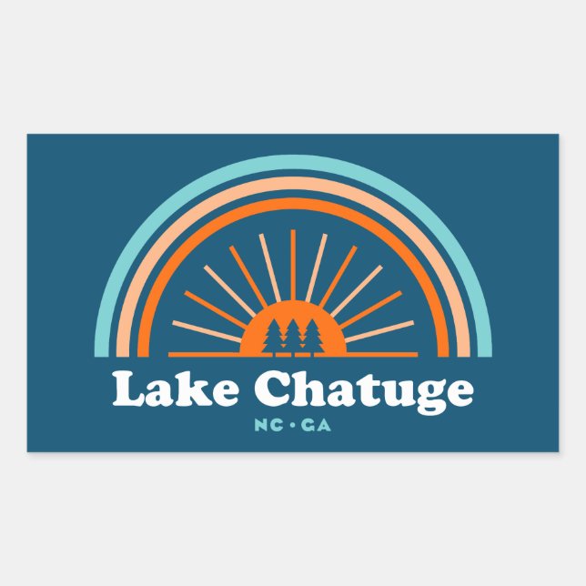 Lake Chatuge North Carolina Georgia Rainbow Rectangular Sticker (Front)