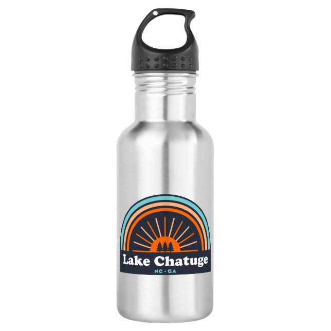 Lake Chatuge North Carolina Georgia Rainbow Stainless Steel Water Bottle (Front)