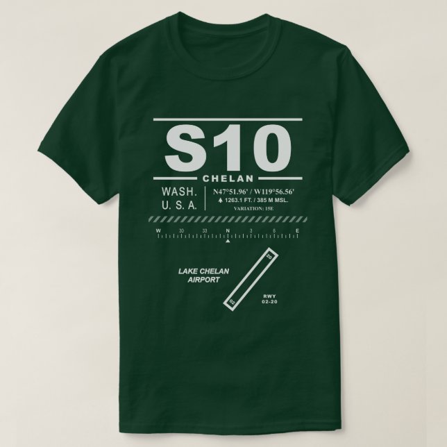 Lake Chelan Airport S10 T-Shirt (Design Front)