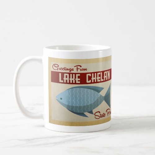 Lake Chelan State Park Fish Vintage Travel Coffee Mug