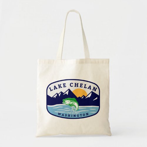 Lake Chelan Washington Fishing Tote Bag