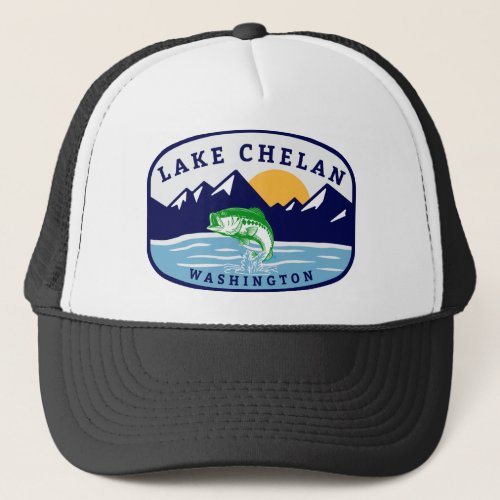 Lake Chelan Washington Fishing Trucker Hat