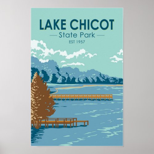 Lake Chicot State Park Arkansas Vintage  Poster