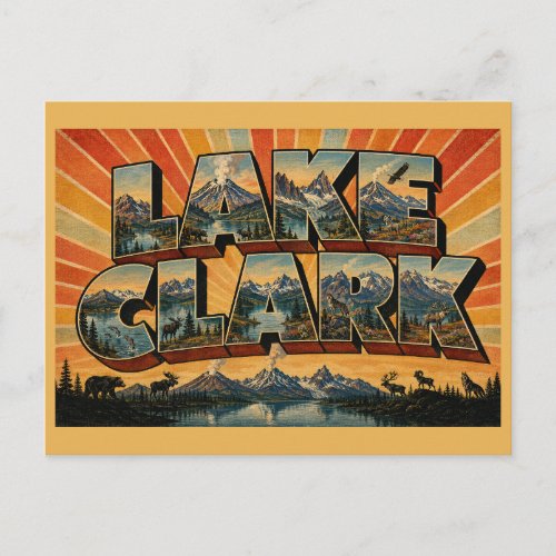 Lake Clark Alaska Volcano Glacier Lake Art Postcard