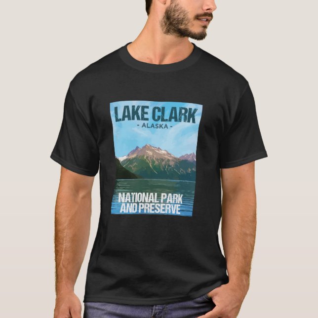 Lake Clark National Park Alaska Poster Design T-Shirt (Front)