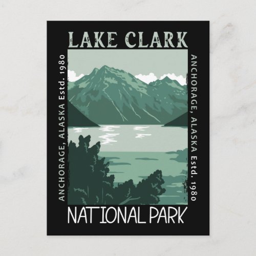 Lake Clark National Park Alaska Vintage Distressed Postcard