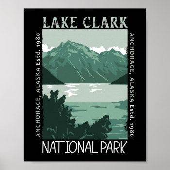 Lake Clark National Park Alaska Vintage Distressed Poster by Kris_and_Friends at Zazzle
