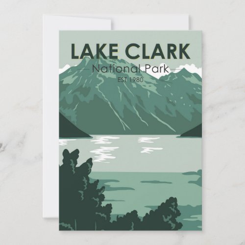 Lake Clark National Park Alaska Vintage  Holiday Card