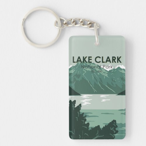 Lake Clark National Park Alaska Vintage Keychain