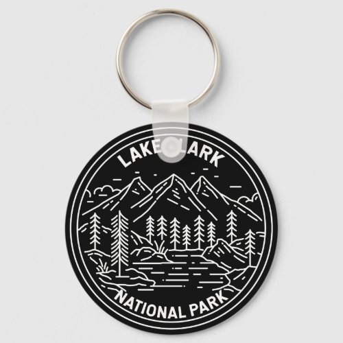 Lake Clark National Park Alaska Vintage Monoline Keychain