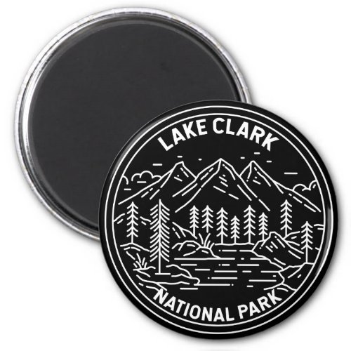 Lake Clark National Park Alaska Vintage Monoline Magnet