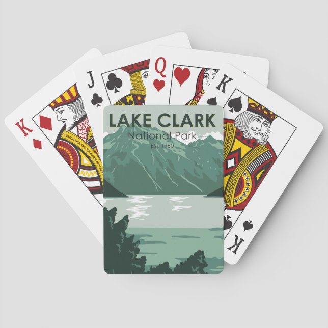 Lake Clark National Park Alaska Vintage  Poker Cards (Back)