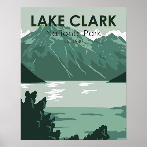 Lake Clark National Park Alaska Vintage Poster