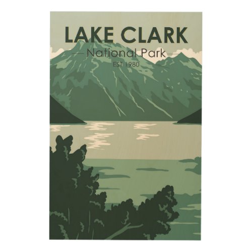Lake Clark National Park Alaska Vintage  Wood Wall Art