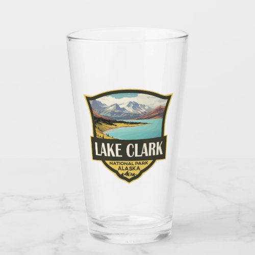Lake Clark National Park Illustration Travel Art Glass