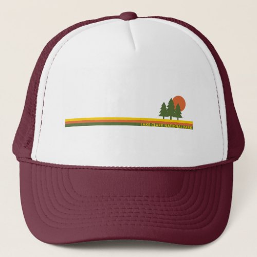 Lake Clark National Park Pine Trees Sun Trucker Hat