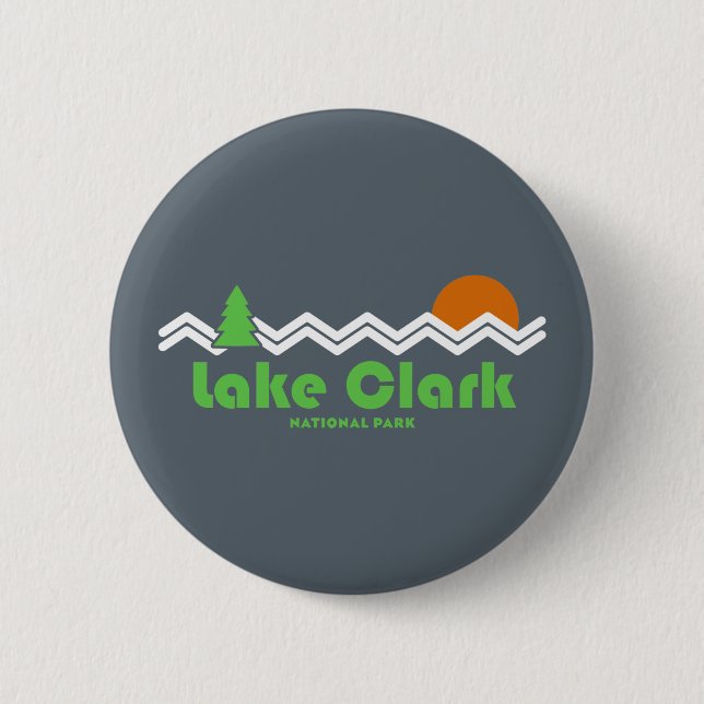 Lake Clark National Park Retro Button (Front)