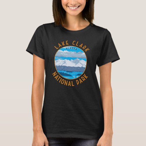 Lake Clark National Park Retro Distressed Circle T_Shirt