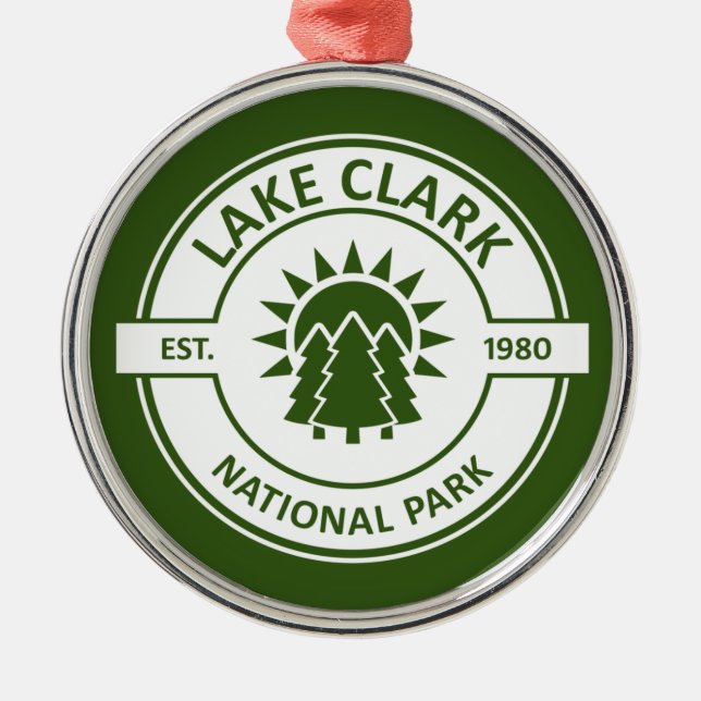 Lake Clark National Park Sun Trees Metal Ornament (Front)
