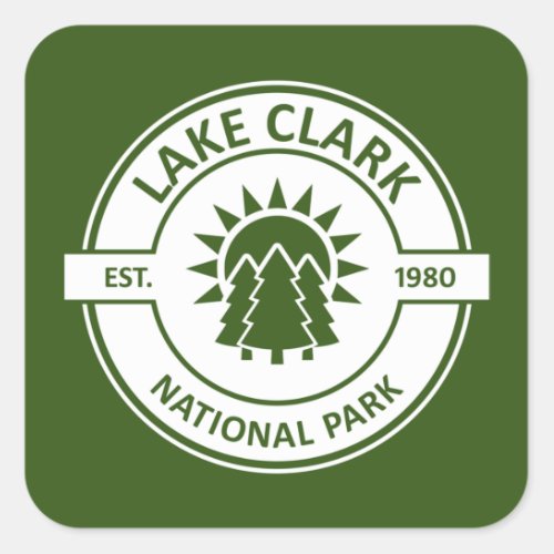 Lake Clark National Park Sun Trees Square Sticker