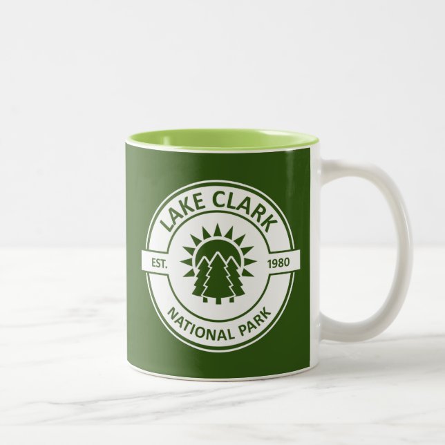 Lake Clark National Park Sun Trees Two-Tone Coffee Mug (Right)