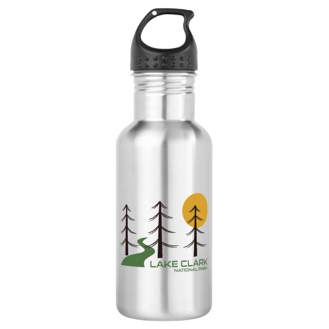 Lake Clark National Park Trail Stainless Steel Water Bottle (Front)