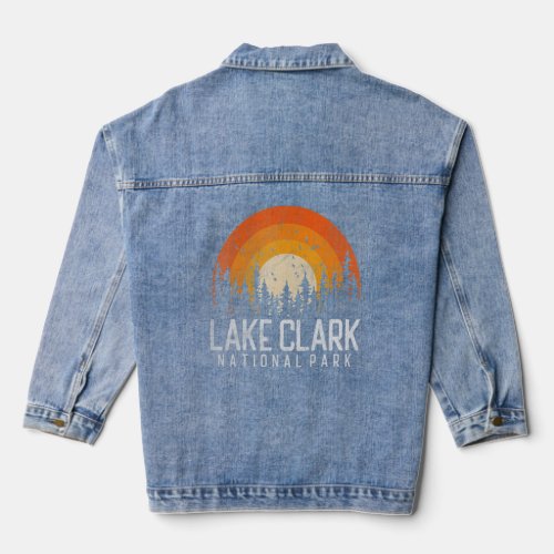 Lake Clark US National Park Alaska Vintage Retro 8 Denim Jacket