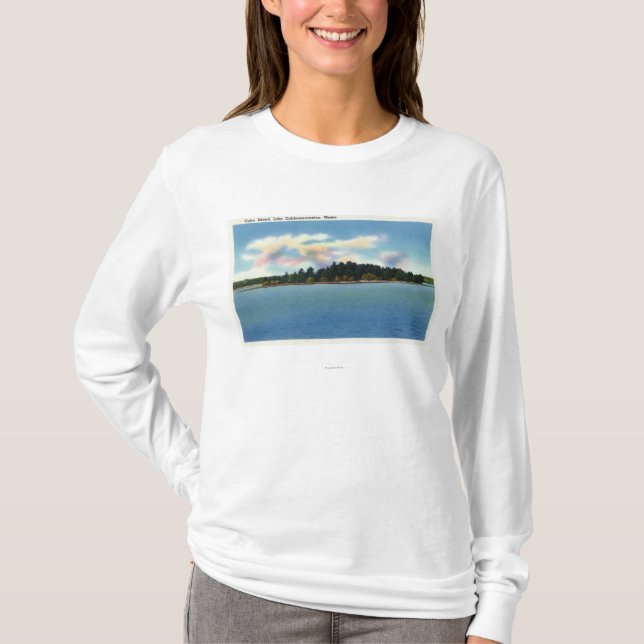 Lake Cobbosseecontee View of Cuba Island T-Shirt (Front)