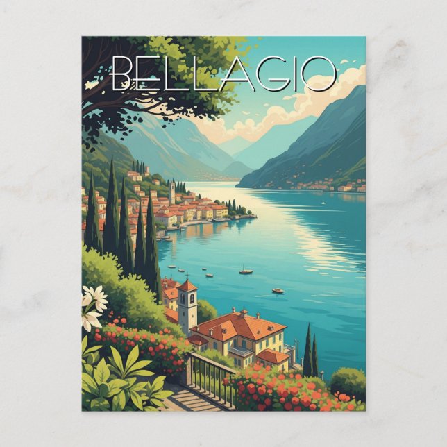 Lake Como Bellagio Italy Postcard (Front)