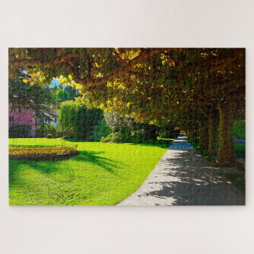 Lake Como Bellagio Walkway Autumn in Italy Jigsaw Puzzle