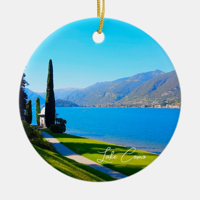 Lake Como Bellagio Walkway Italy Ceramic Ornament (Front)